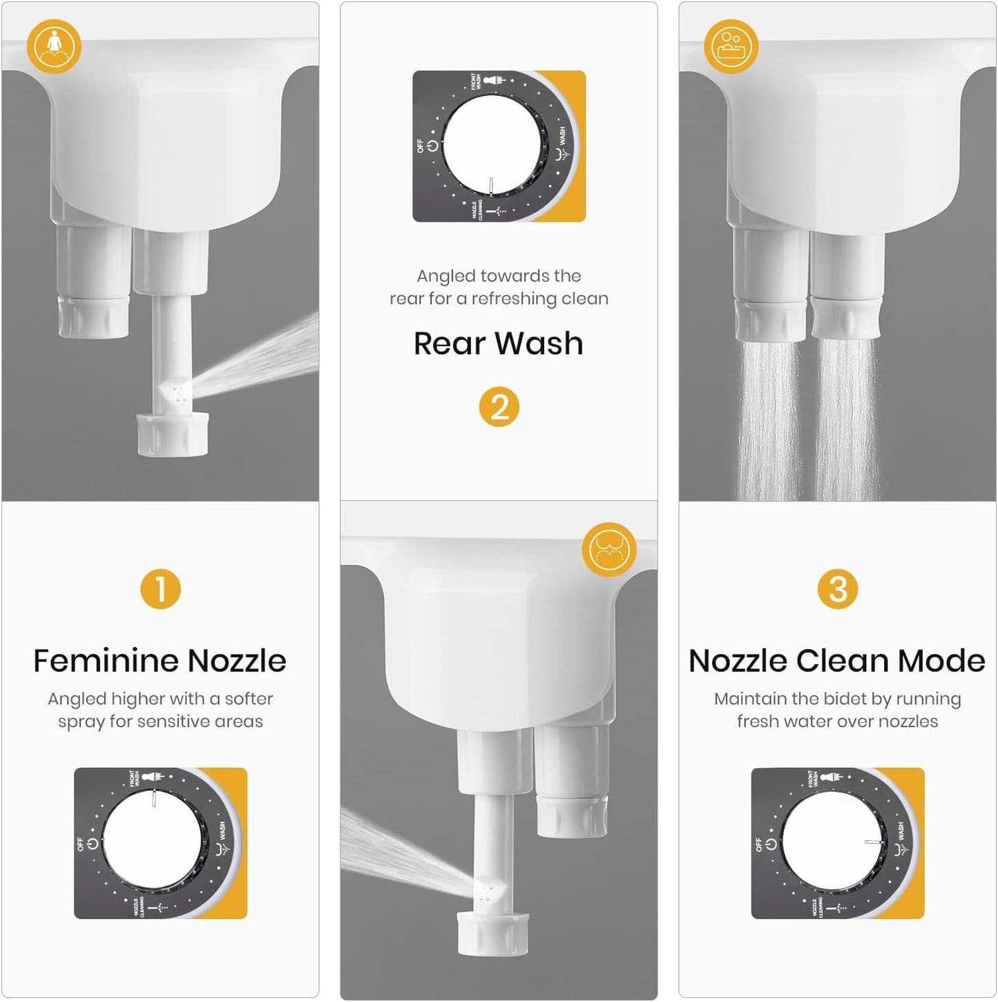 anees Bidet – Front & Rear Wash, Adjustable Water Pressure